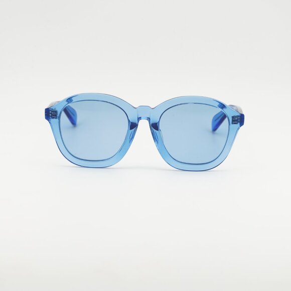 Celine CL40017F 84V Sunglasses Transparent Blue Round Frame, Grey Lenses main image 5